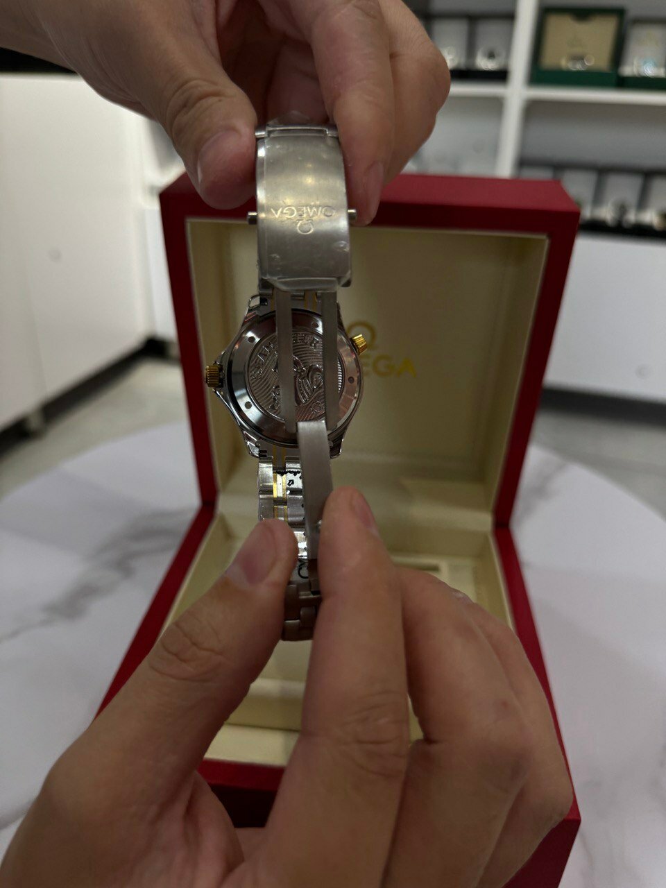 Наручные часы OMEGA, синий — фото 1