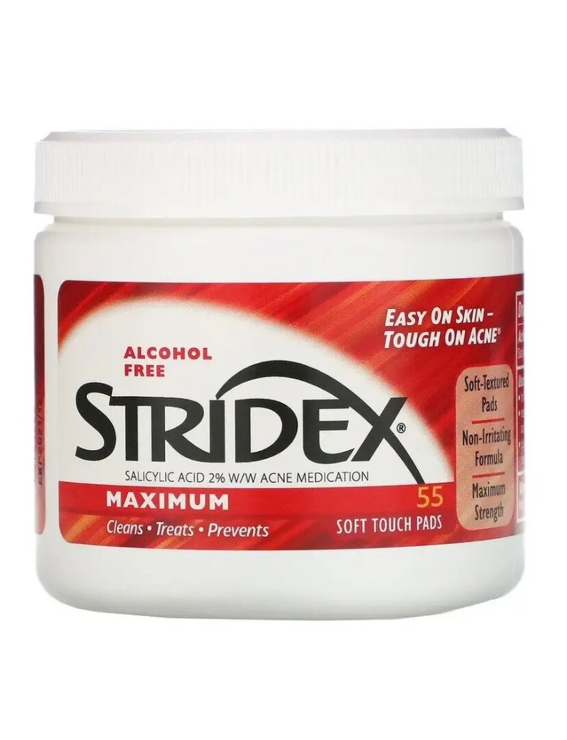 Очищающие патчи Stridex, с алое и салициловой кислотой, против прыщей