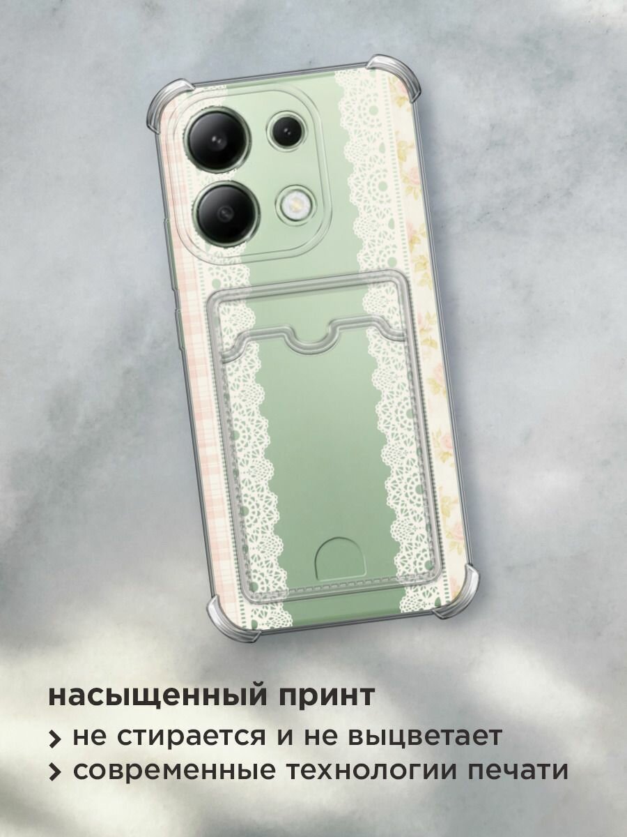 Чехол на Xiaomi Redmi Note 13 4G (Global) (Сяоми Редми Нот 13 4G) с картой и принтом "Белая скатерть" — фото 1