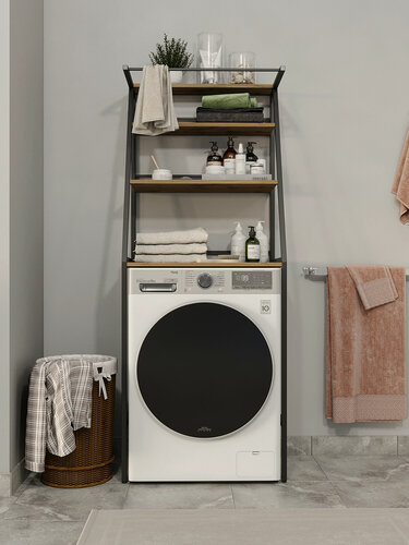 Изображение товара Стойка над стиральной машиной, узкая, функциональная, черный/вотан