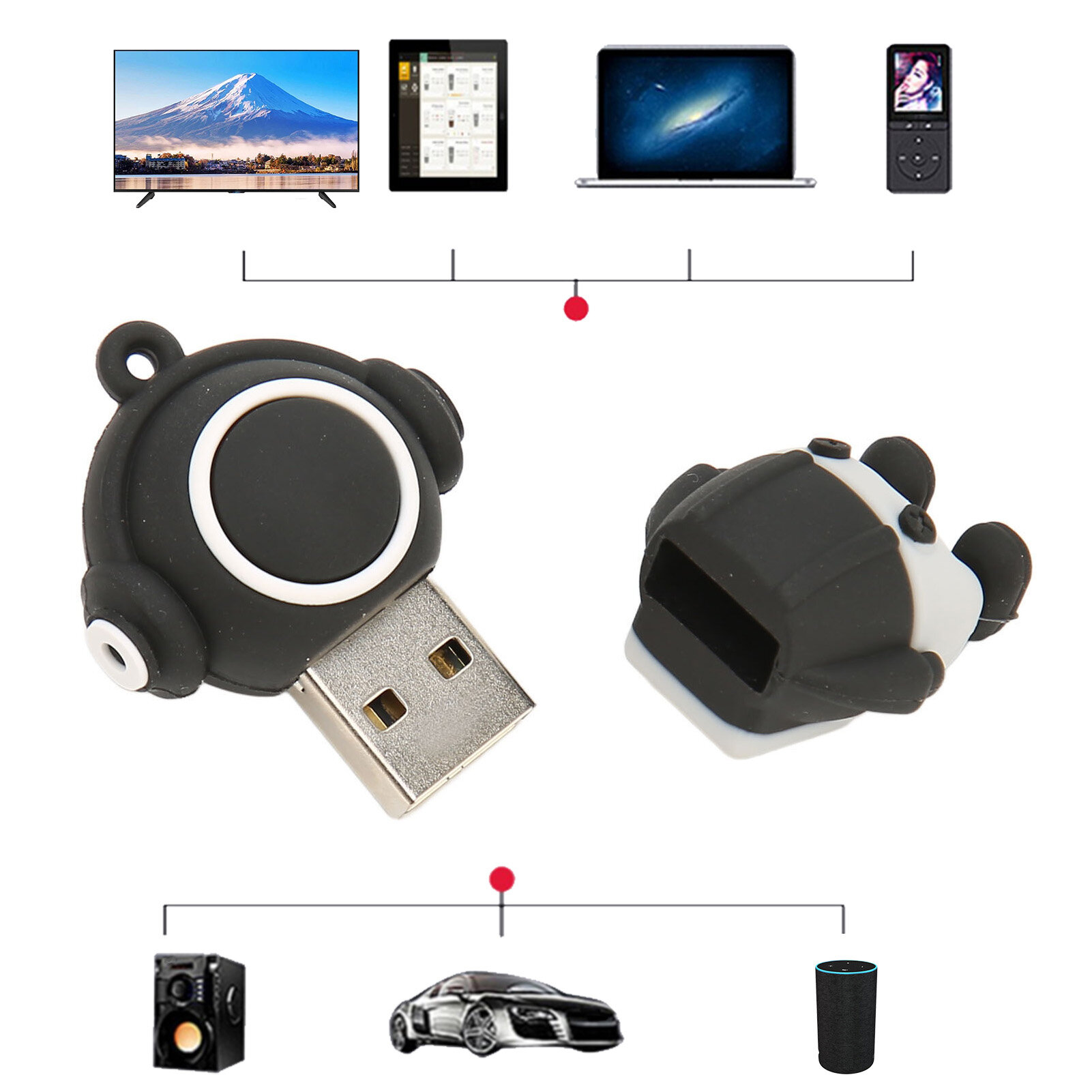 USB 2.0 флеш-накопитель, черный, 64 ГБ, U диск, с защитой от воздействия, plug and play