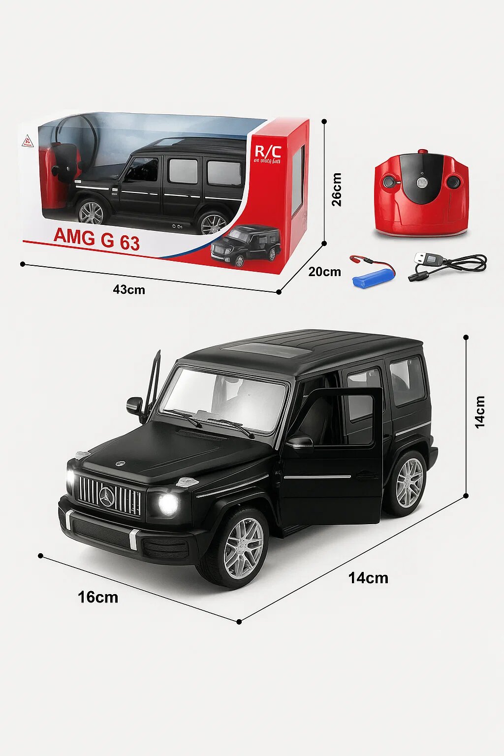 AMG G63 Радиоуправляемая Машина – Большая Модель, Открывающиеся Двери, LED Фары