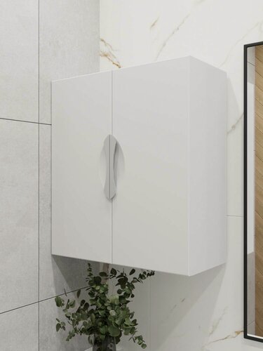 Изображение товара Шкаф, полка для ванной комнаты, навесной, Fauraplus Толедо 50, белый, глянцевый.