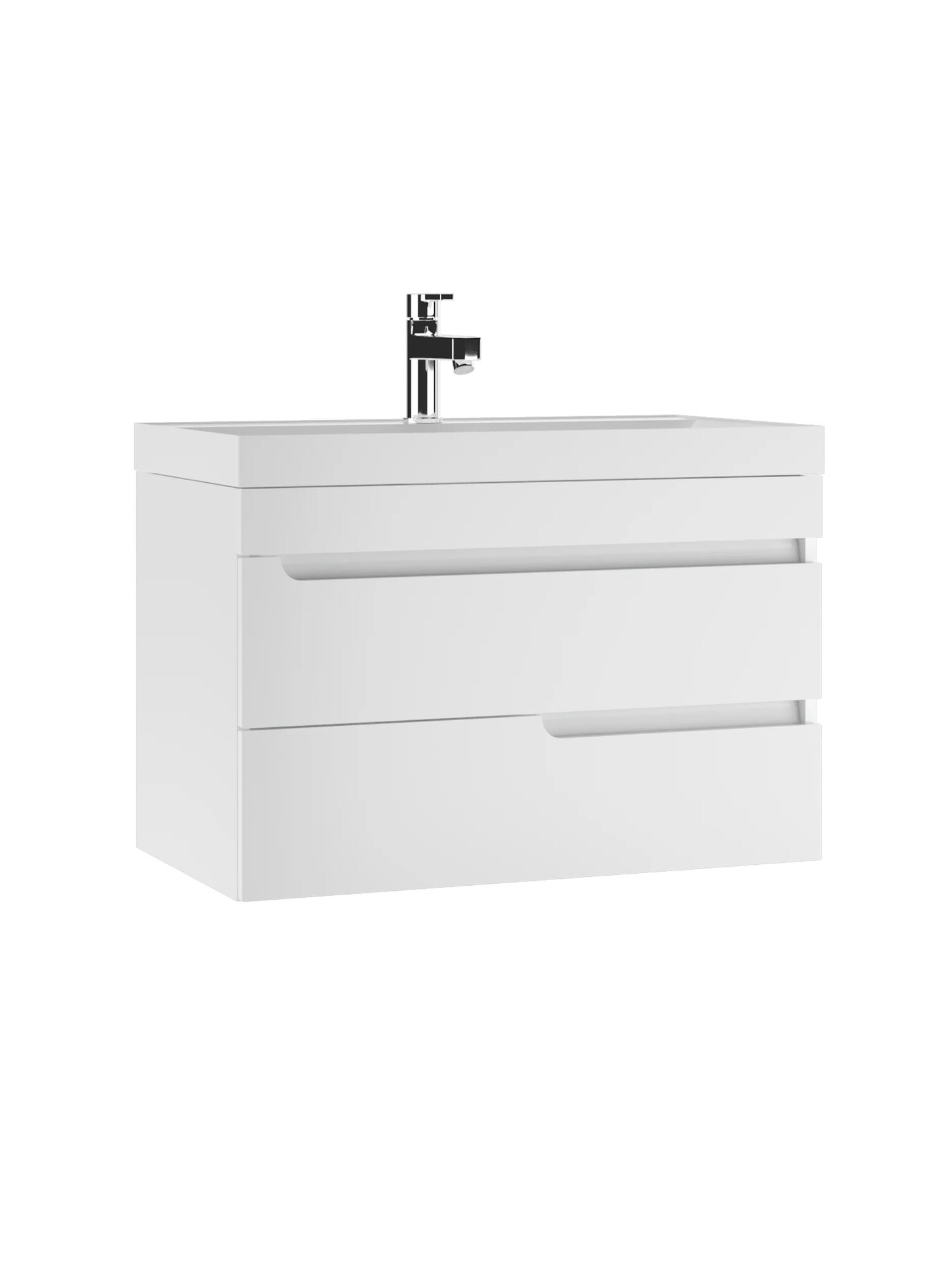 Тумба подвесная под раковину Айсберг "Bazis 80" Веста с двумя ящиками В2