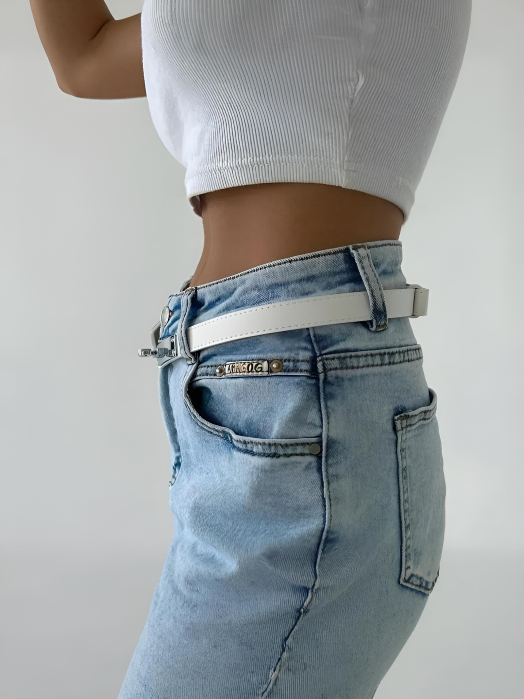 Ремень  для девочек и женщин, размер 100, белый — фото 1