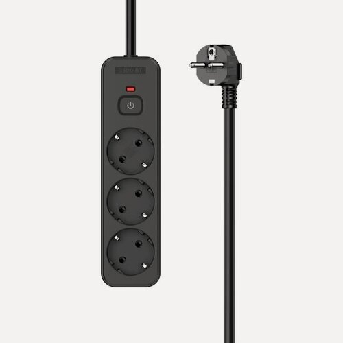 Изображение товара Сетевой фильтр Perfeo "REAL HOME" 1,0м, 3 розетки, 16А, 3500 Вт, тройная защита, черный