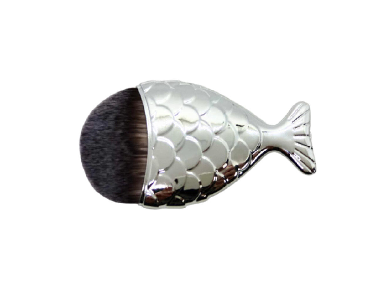 Кисть-рыбка Серебро для смахивания опила / макияжа