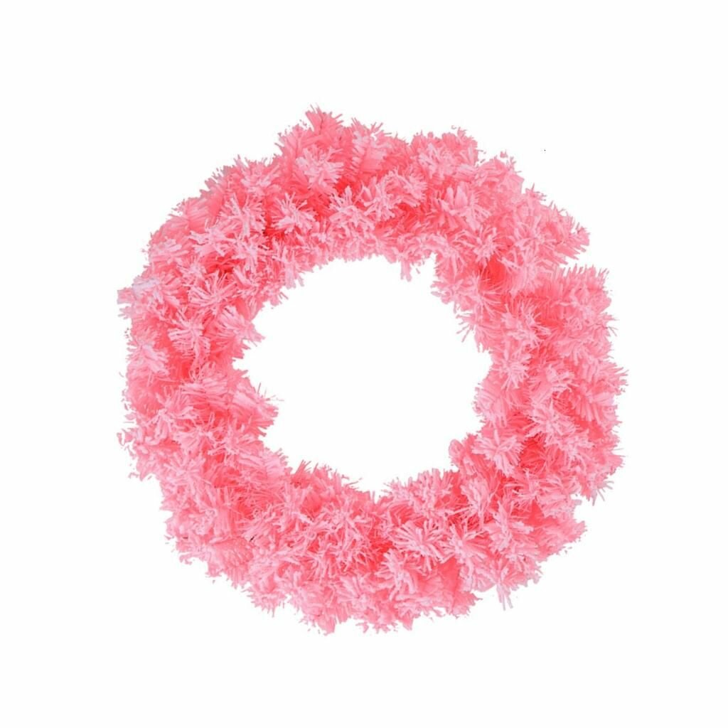 Декоративный рождественский венок Розовый - 40CM