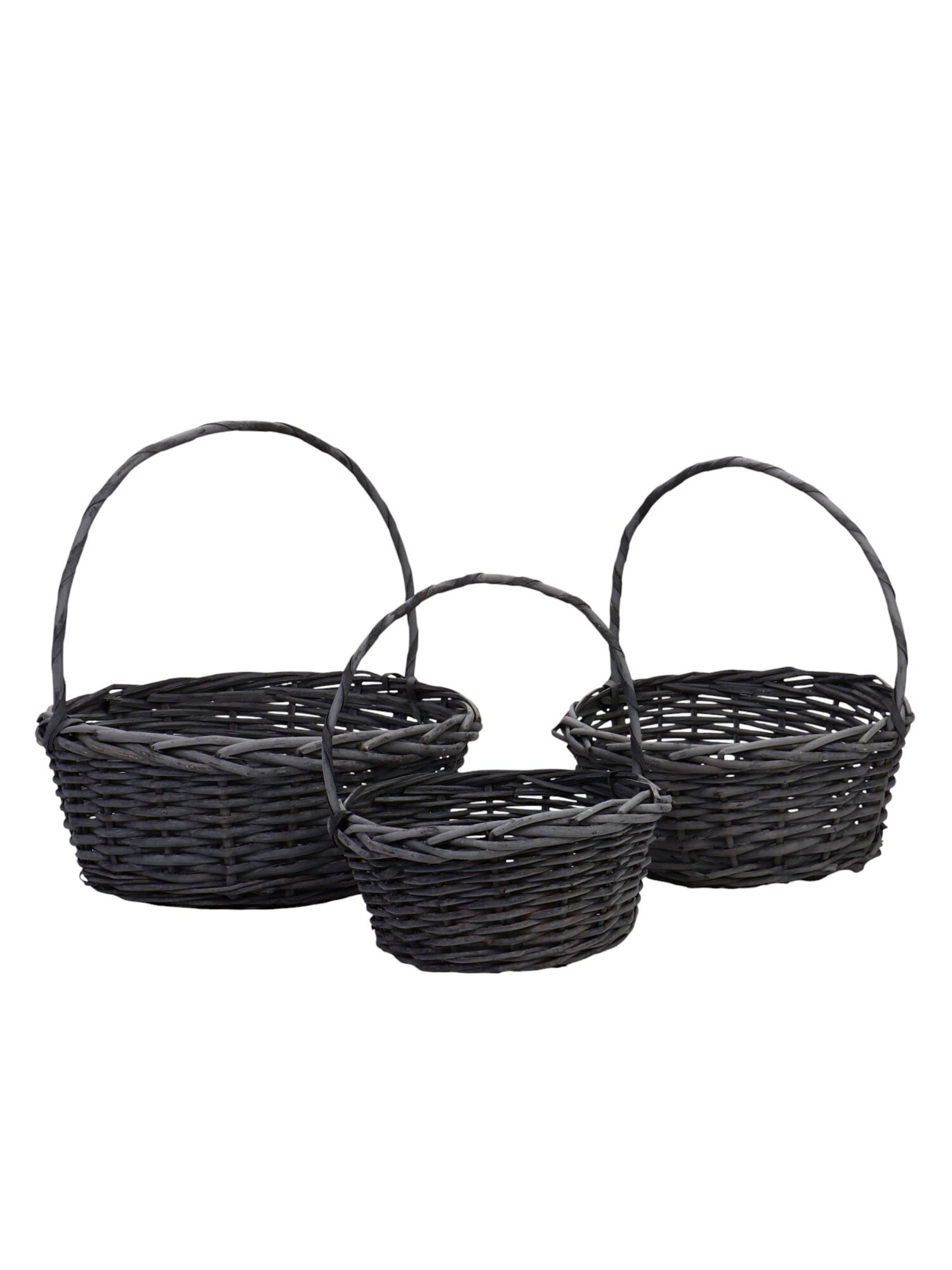 Набор корзин 3 шт ИВА 36x36x14 30x30x12 25x25x11 см плет ручка h=23/20/17 см