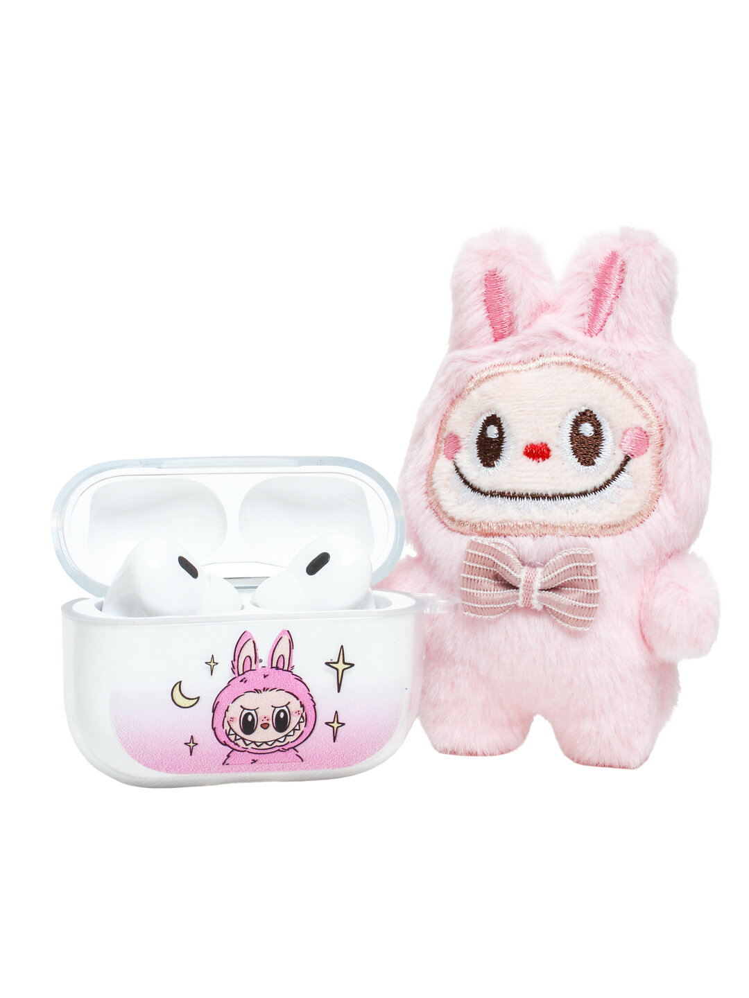 Набор наушника в стиле Лабубу для подростков и молодёжи в совремменном стиле — фото 1