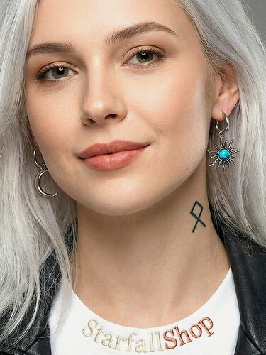 Изображение товара Серьги-трансформеры, славянский оберег, искусственный камень