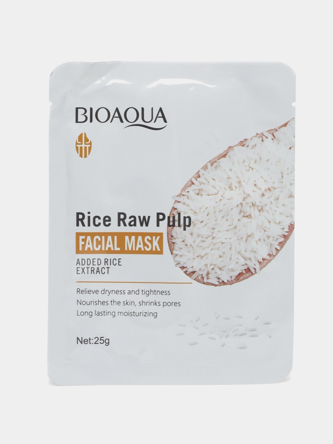 Маска для лица из ткани Bioaqua Rice Raw Pulp Mask с рисовым экстрактом — фото 1