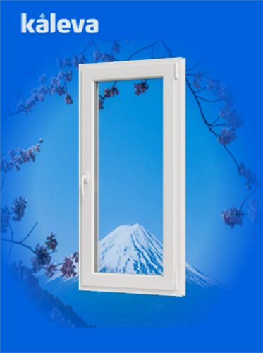 Изображение товара Пластиковое окно Kaleva 100х80 см одностворчатое поворотно-откидное правое двухкамерное с энергосберегающим напылением
