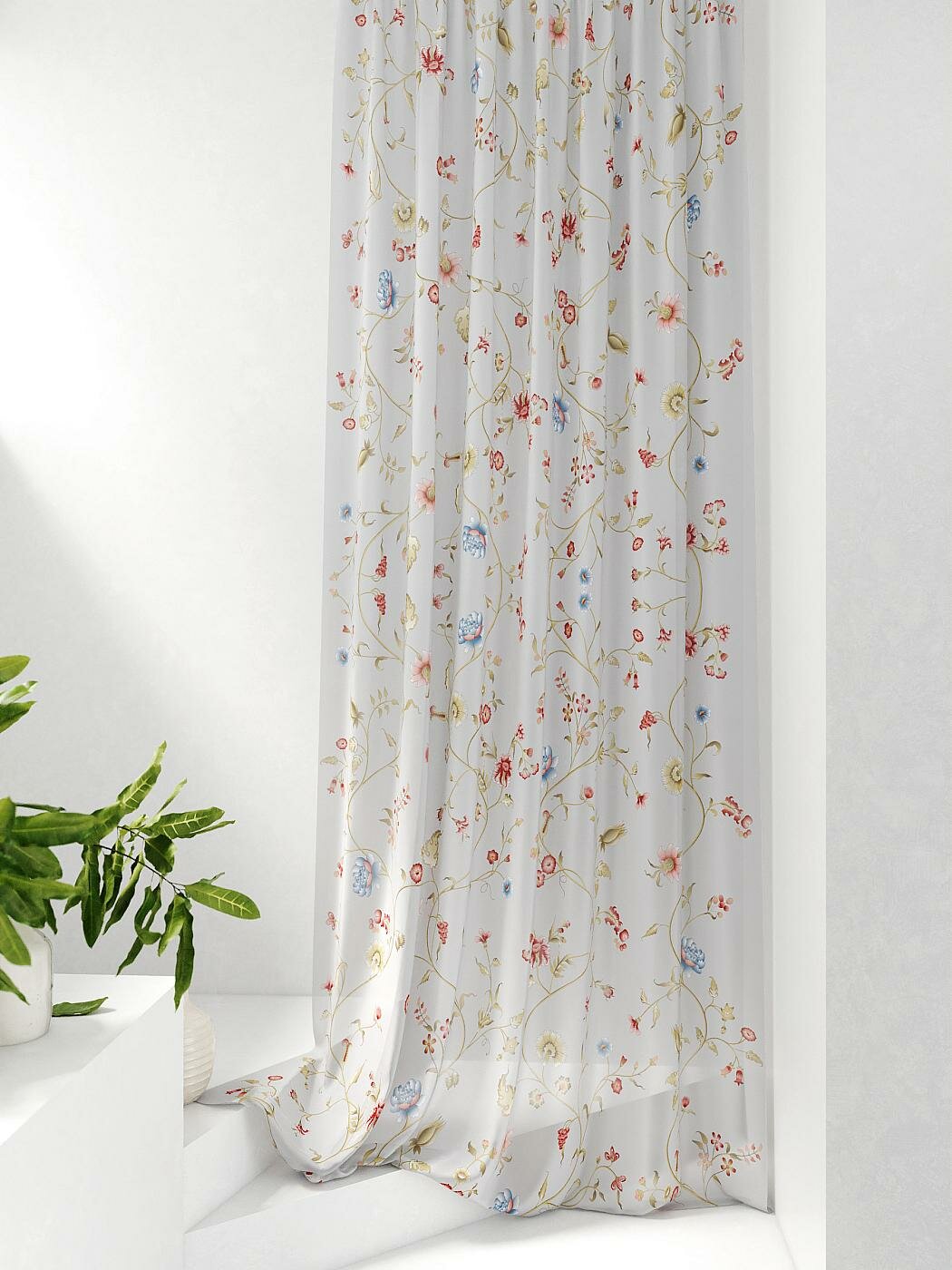 Штора для спальни и гостиной готовая 150x260 см с рисунком (589171-260)