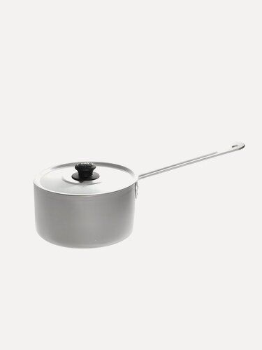 Изображение товара Ковш алюминиевый Калитва 2 л с крышкой, диаметр 16 см, для газовых, электрических и стеклокерамических плит, серебристый