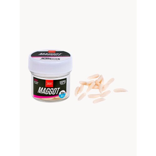 Насадки искусственные съедобные Lucky John Pro Series Maggot White опарыш 12 мм 30 шт.