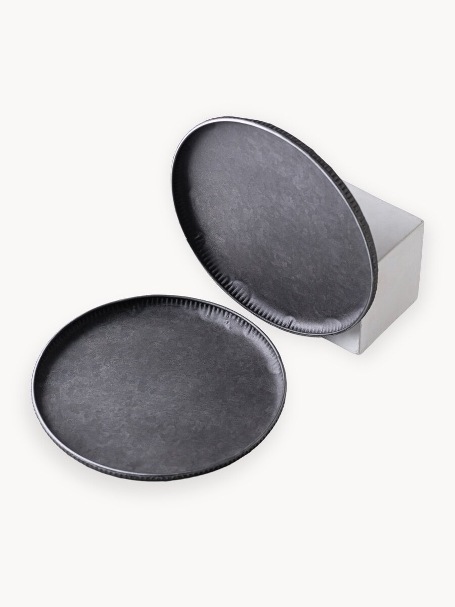 Поднос ERMETICA винтажный сервировочный, тарелка декоративная, 24.5 см, 2 шт.