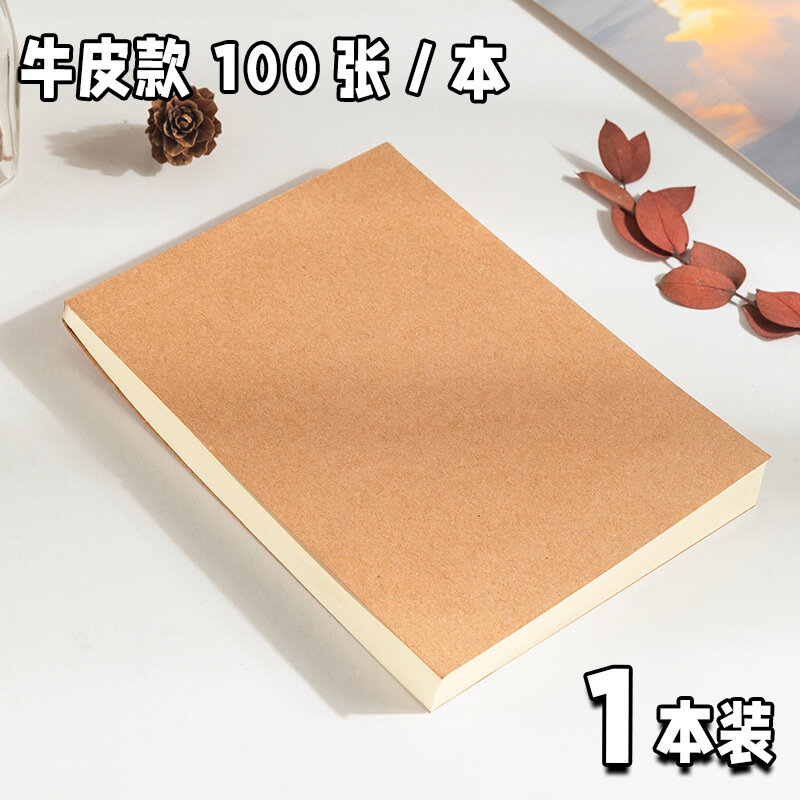 Кожаный блокнот А6 с 100 листами, карманный, без клея, для студентов