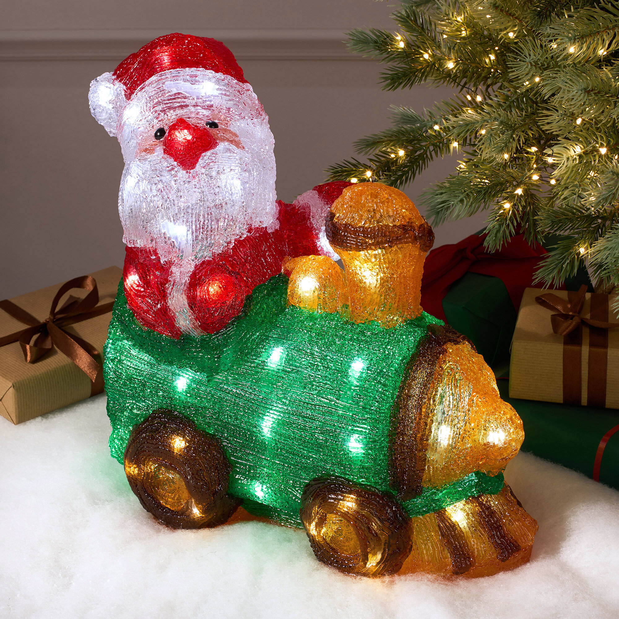 Светящаяся фигура Санта Клаус - Christmas Train 39 см 50 LED ламп IP44