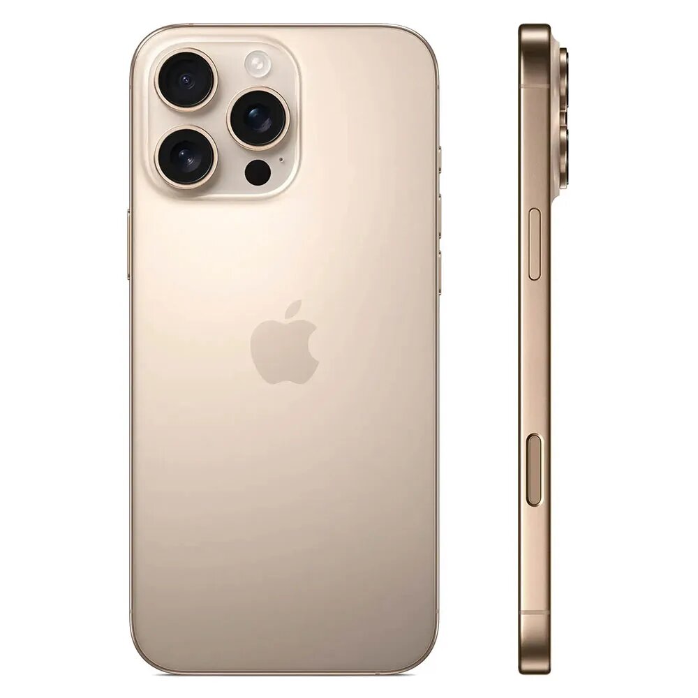 Смартфон Apple iPhone 16 Pro 128 GB, Desert titanium, DualSim/sim, OLED, NFC, чехол и защитное стекло в подарок