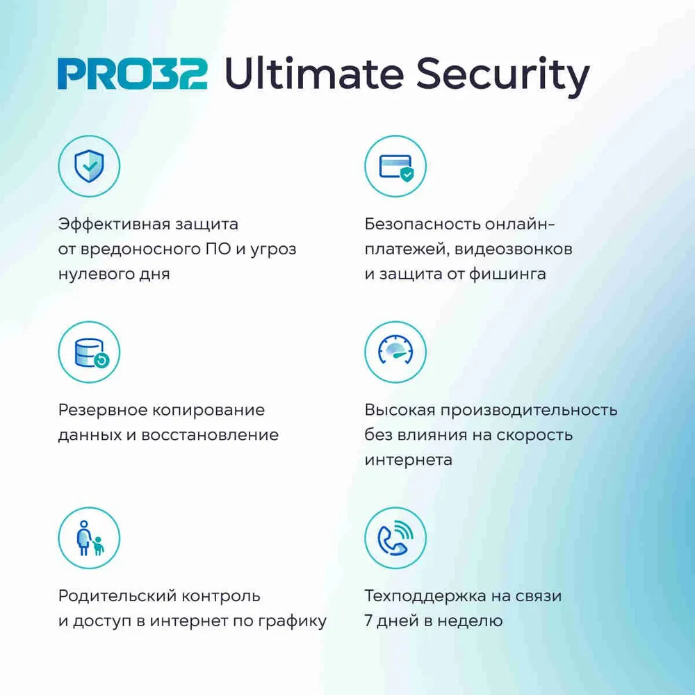 Антивирус PRO32 Ultimate Security – комплексная защита 3 устройства 1 ГОД — фото 1