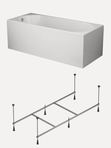 Изображение товара Ванна акриловая комплект AM.PM Brava 2в1: ванна с каркасом, цвет белый
