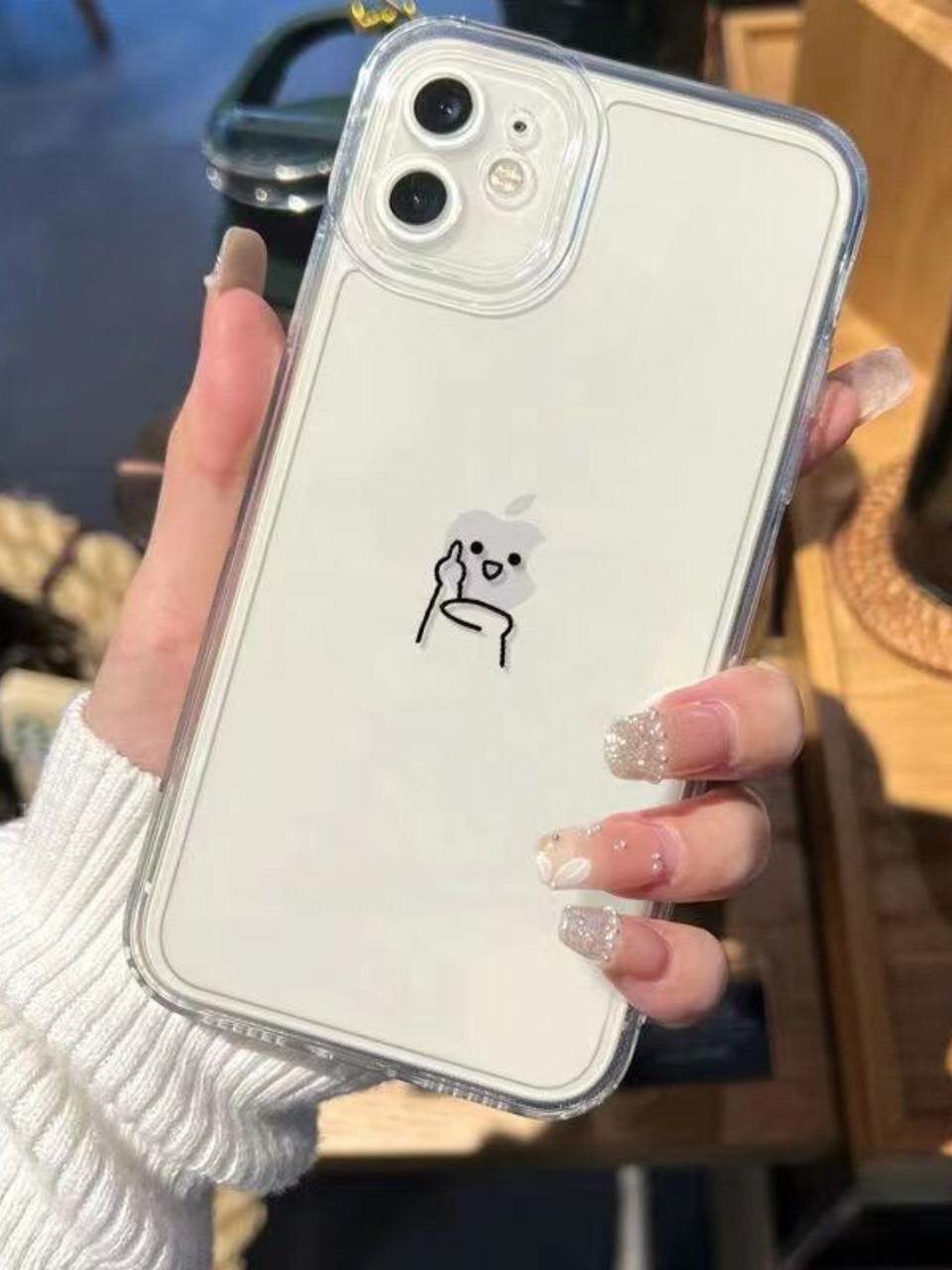 Прикольный прозрачный чехол с принтом для логотип APPLE на iPhone 16 PRO MAX — фото 1