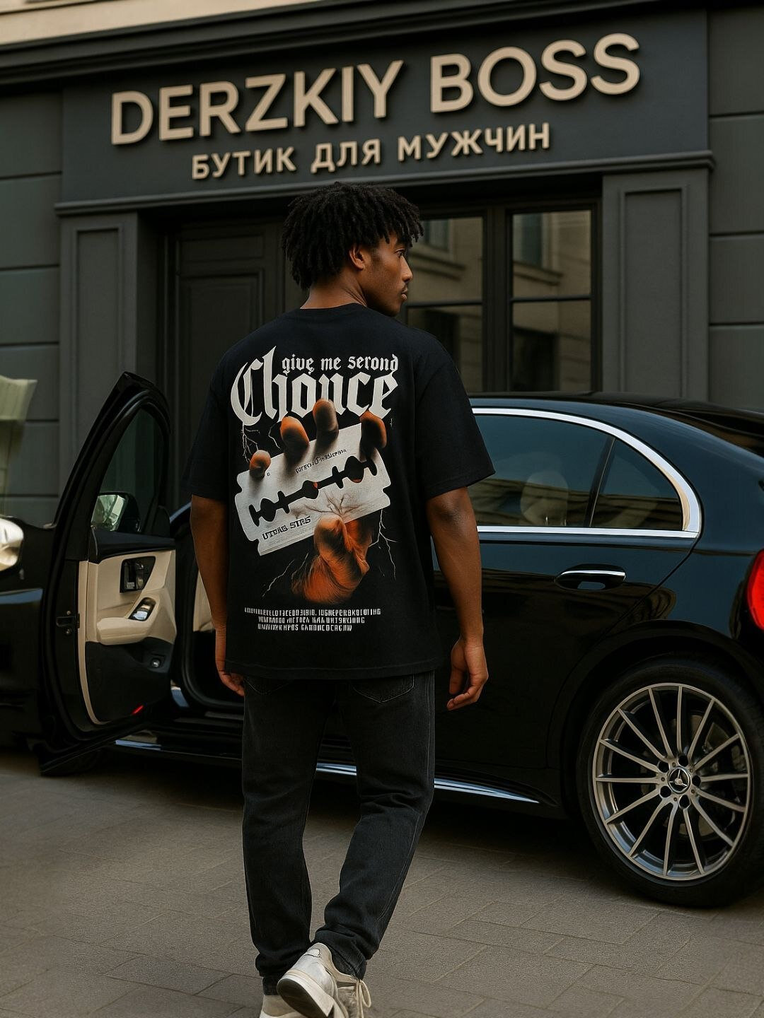 Футболка спортивная Футболка "Second Chance", арт-принт, мужская, лезвие, бунтарский стиль, черный, 1 шт., размер xl, черный