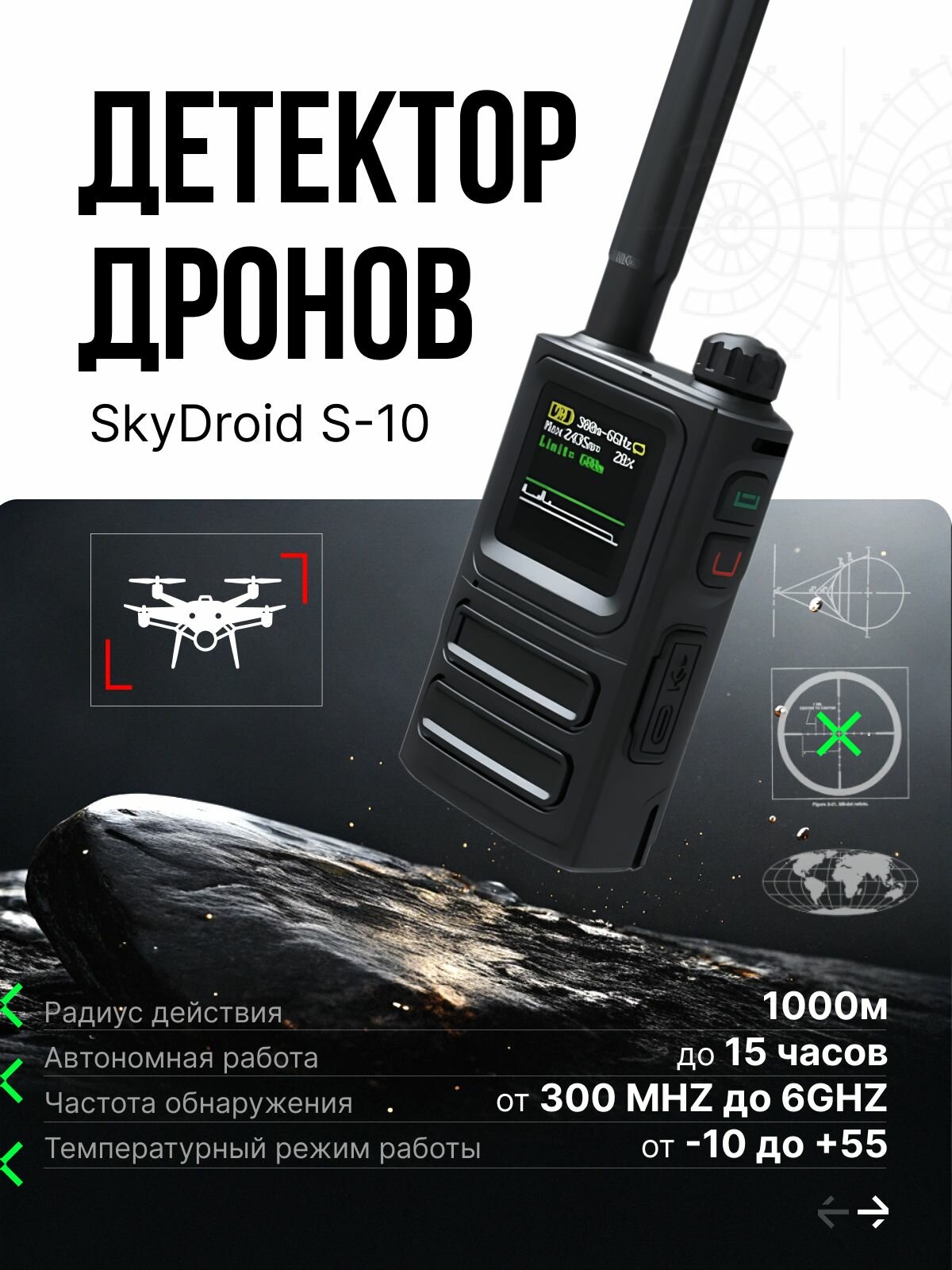 Детектор дронов SKY DROID s10