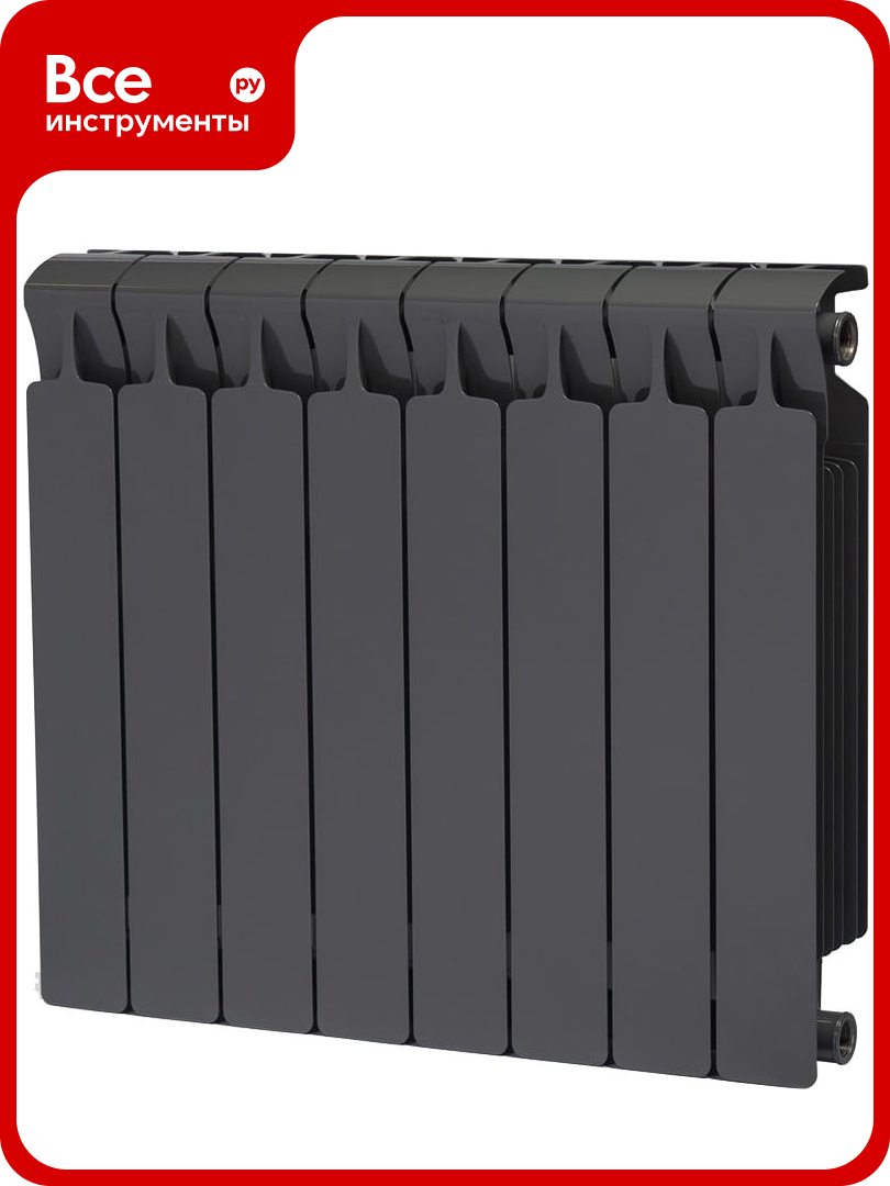 Биметаллический радиатор RIFAR MONOLIT 500 Титан 08 секц. бок. R-MN-500-08-TI