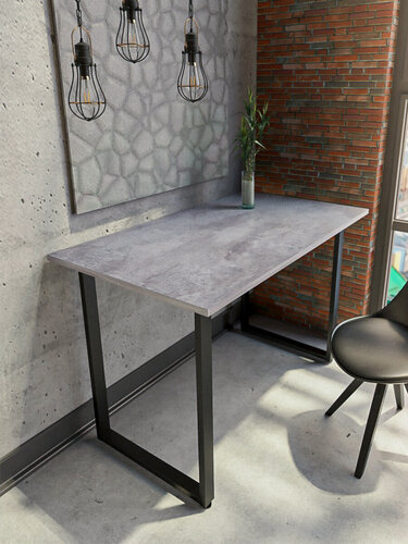 Изображение товара Стол письменный кухонный PollyTime Loft, 100x75x57 см, ЛДСП, без ящиков, серый