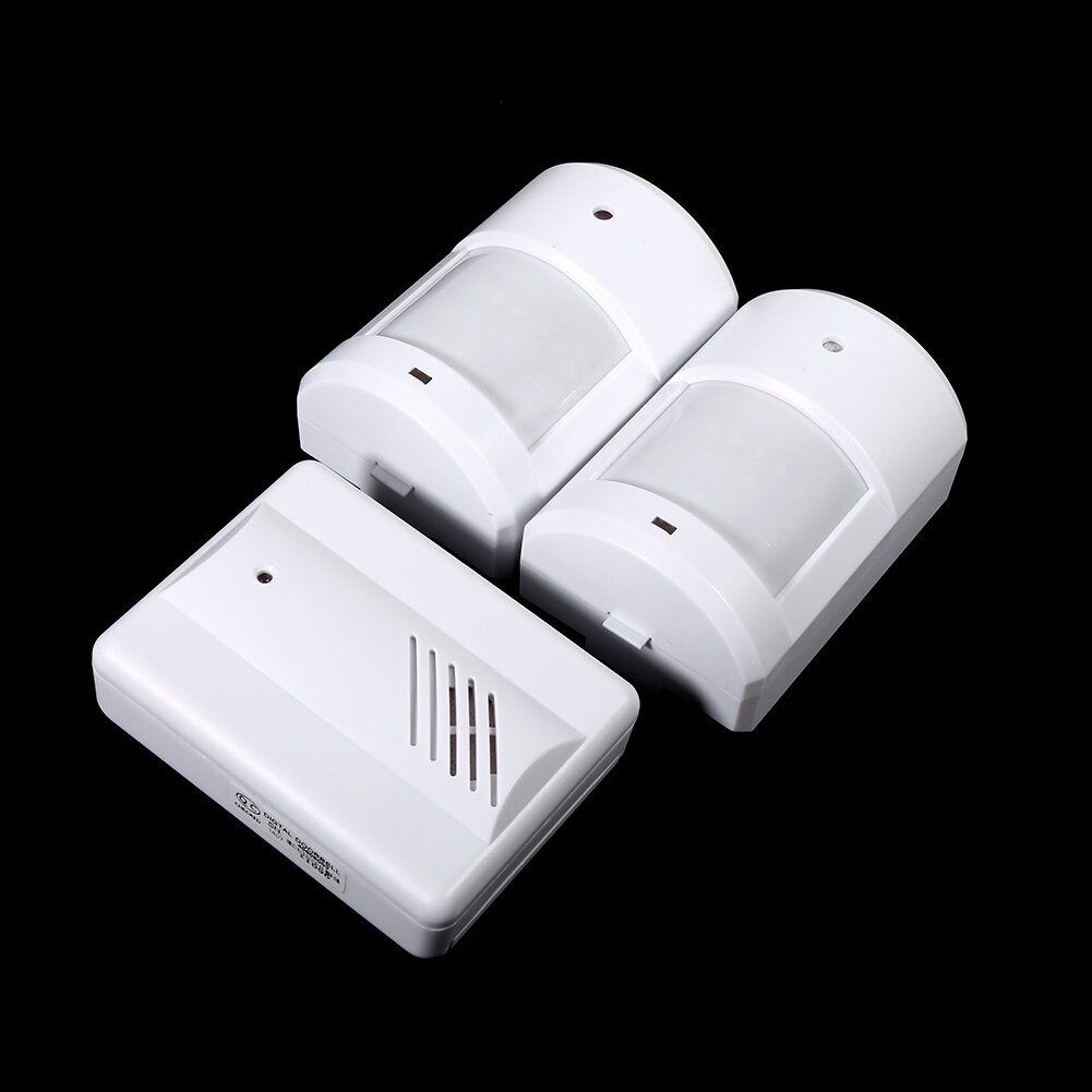 Motion Sensor Wireless Alert Secure System Doorbell Alarm for Home (1 Receiver 2 Transmitter)