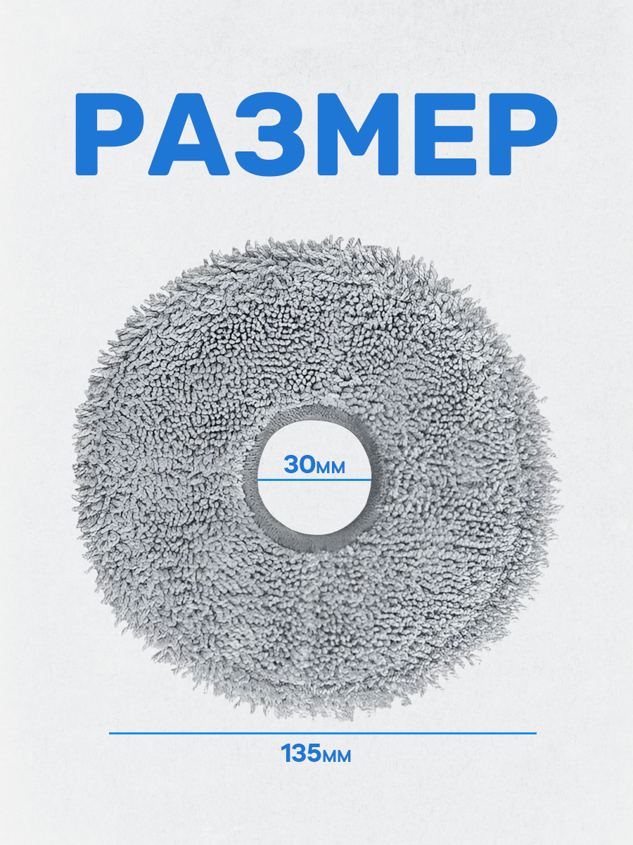 Картинки Тряпочки для роботов-пылесосов Dreame/Xiaomi, микрофибра, 2шт