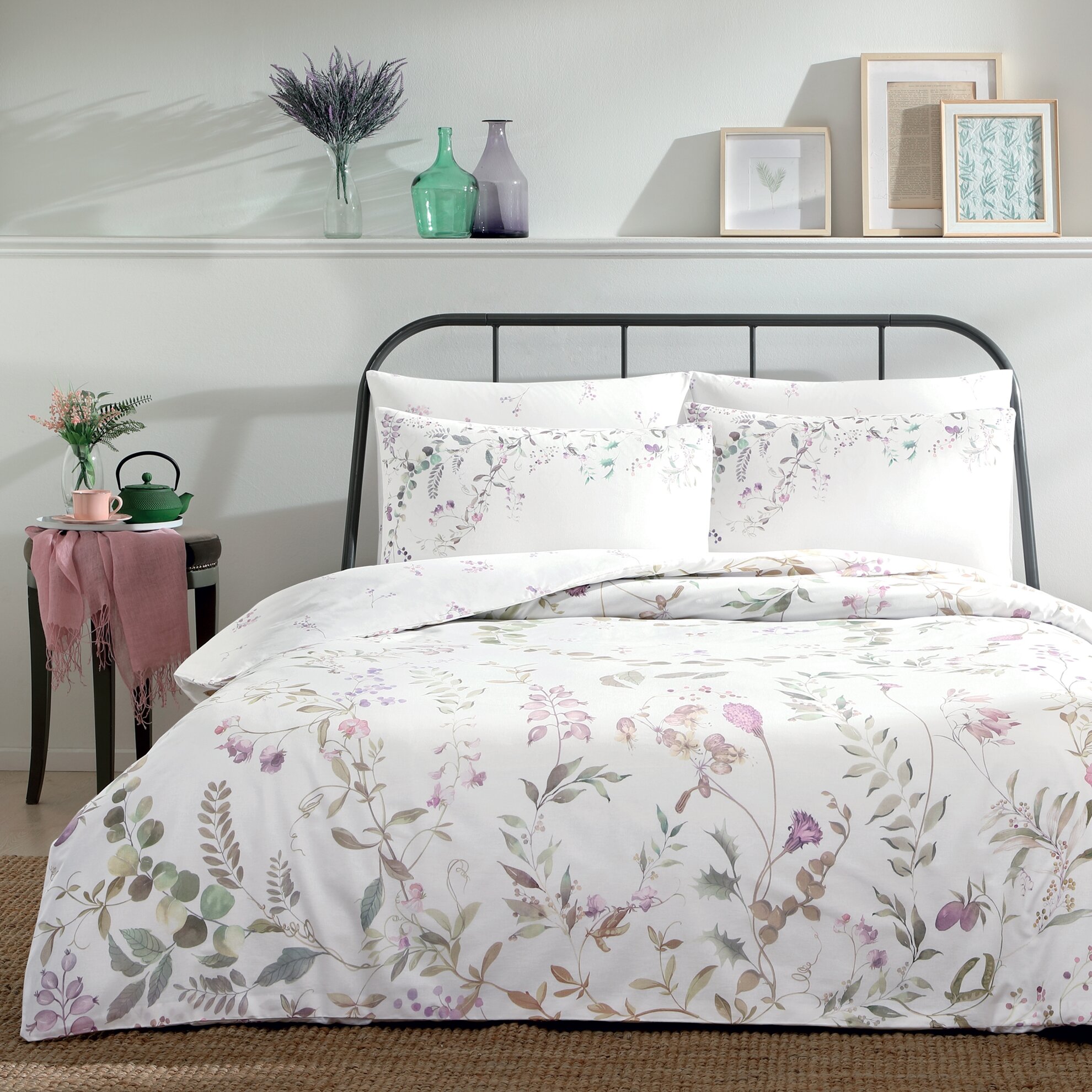 Постельное белье сатин Serenity белый 1 5 спальное  TAC Турция 