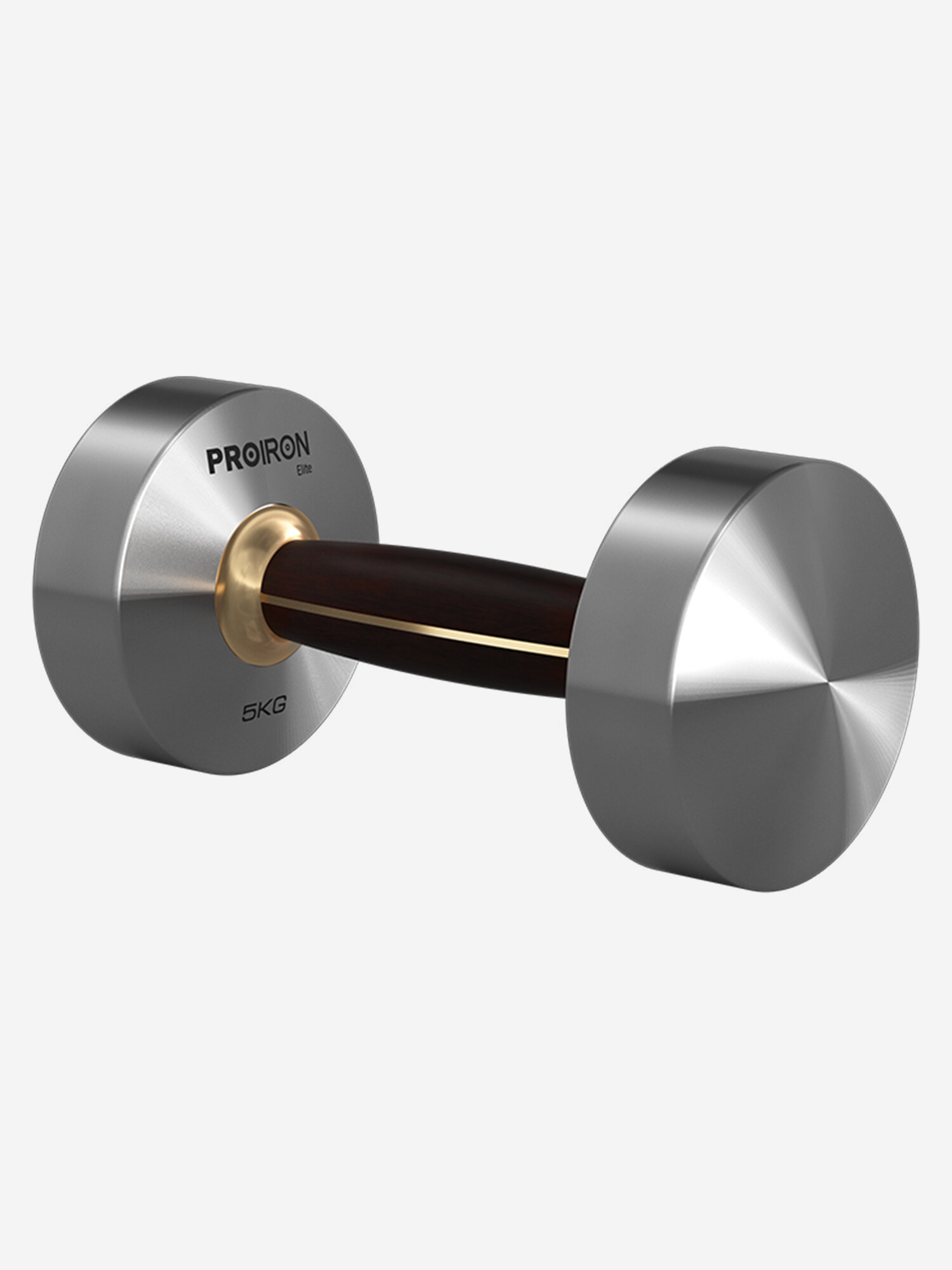 Гантель 5 кг 1 шт, PROIRON, из нержавеющей стали и черного дерева