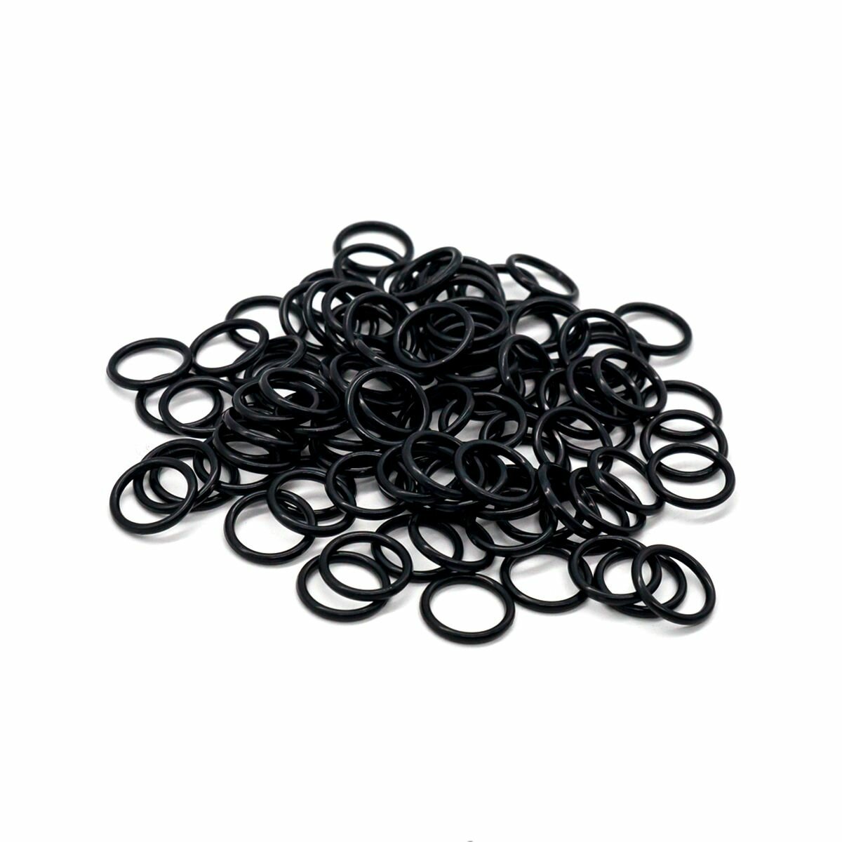 Кольца для бретелей бюстгальтера 12 мм, 100 шт, пластик, Айрис, черные — фото 1