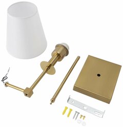 Белый тканевый ретро настенный светильник для ванной, без лампы