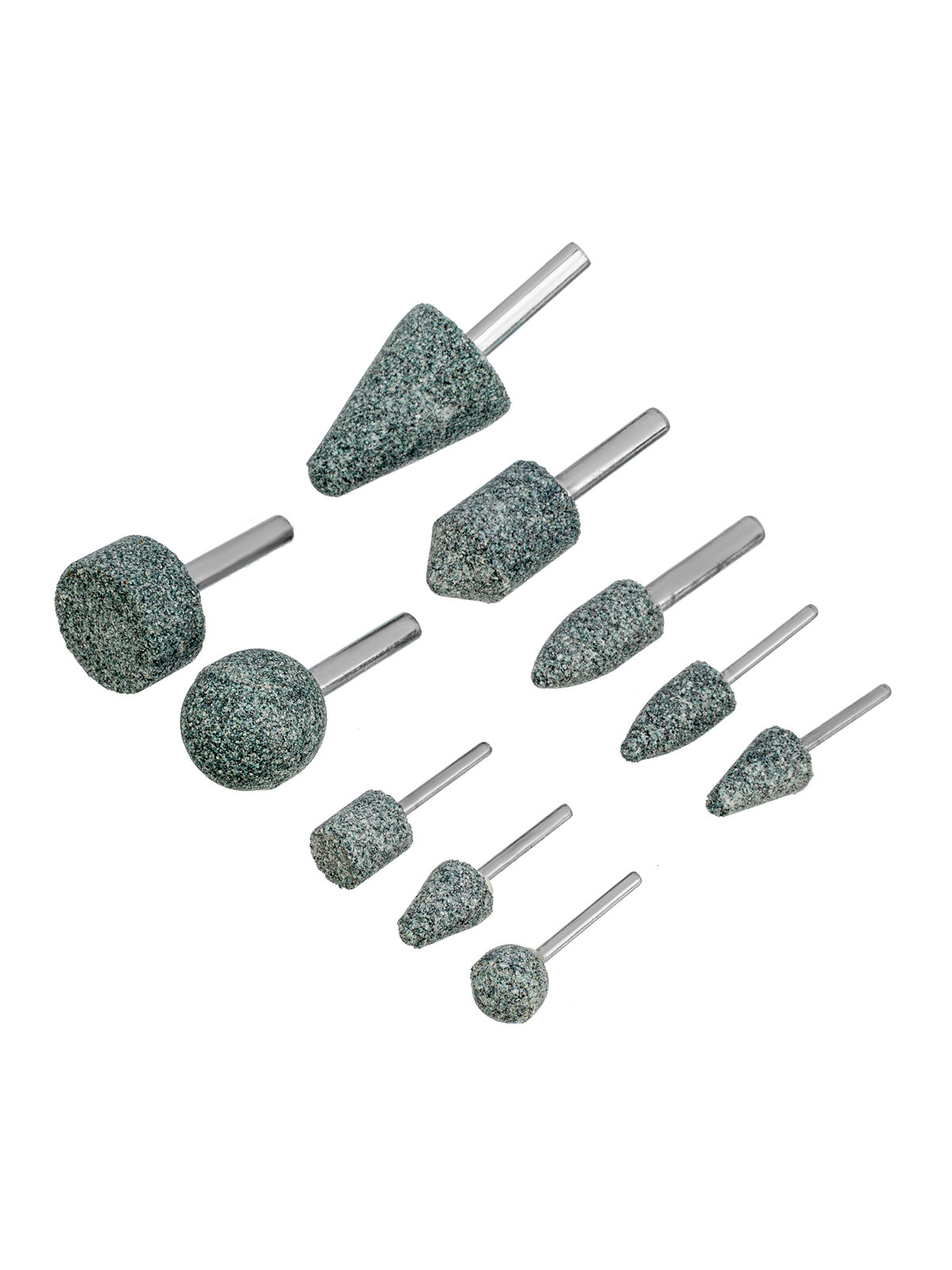 Набор шарошек абразивных для дрели (ПШМ) Denzel 63С 10 шт 76028