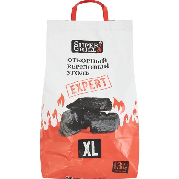 Уголь берёзовый отборный Supergrill 3 Кг