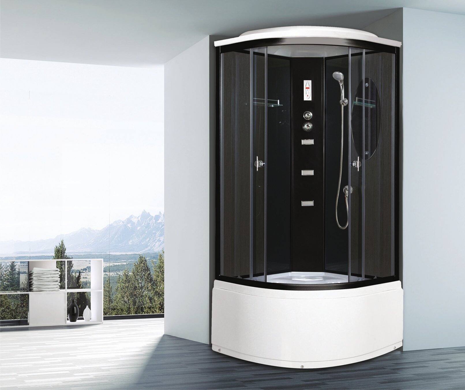 Душевая кабина Niagara Ultra NG-211-01N (90х90х220) высокий поддон(48см) черный стекло тонированное4 места