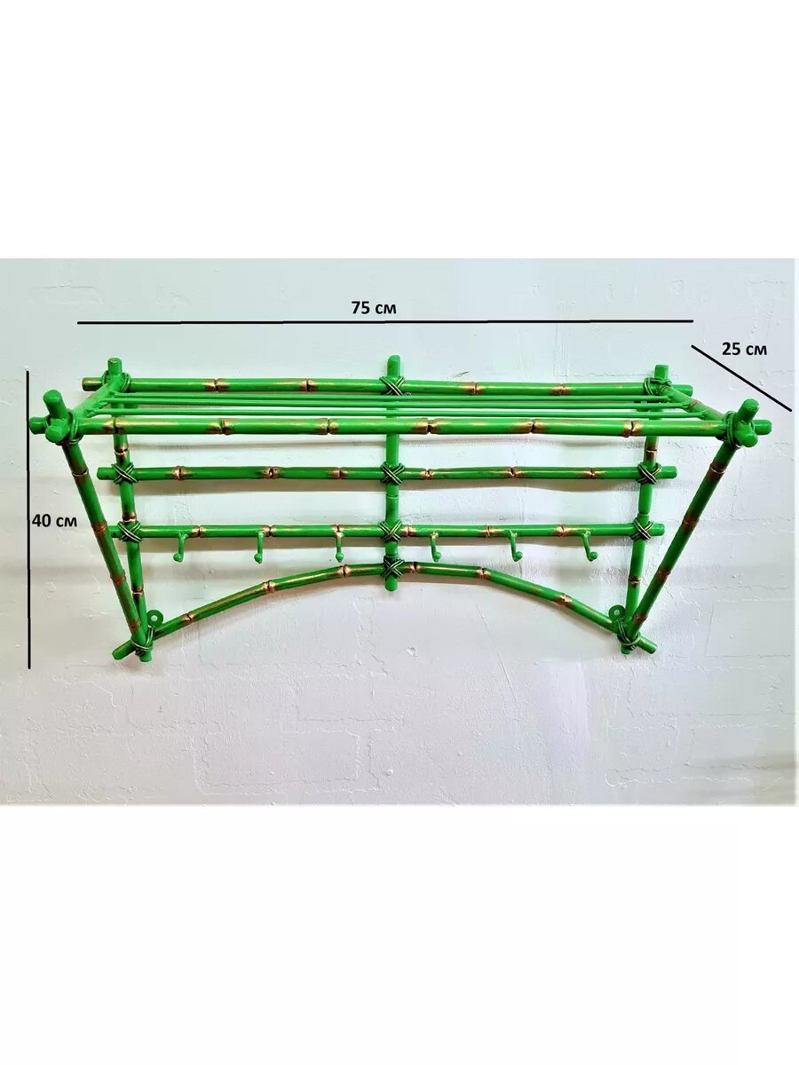 Вешалка настенная, кованая, Студия кованой мебели Нива, цвет зеленый