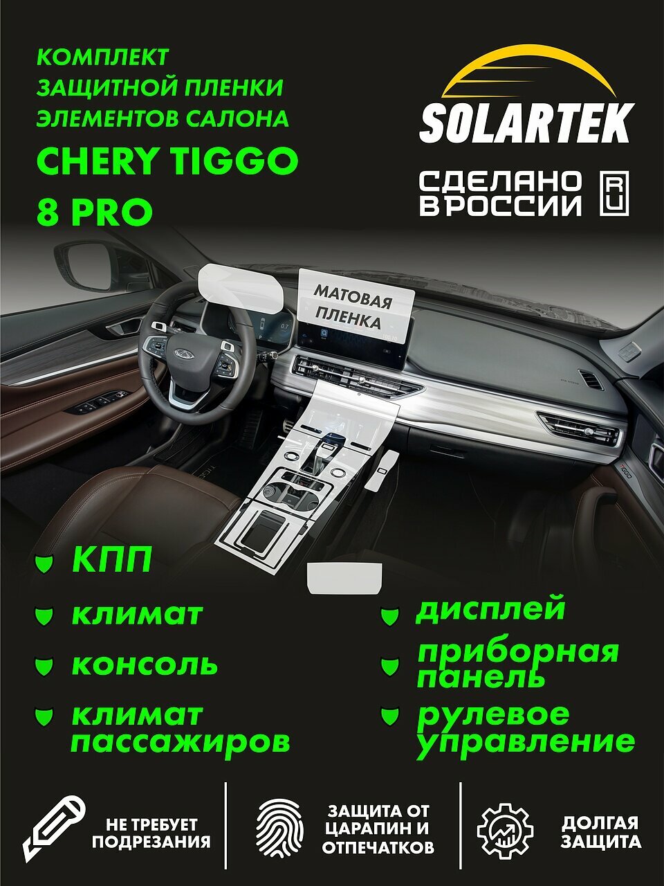 CHERY TIGGO 8 PRO Комплект защитных матовых пленок