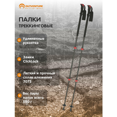 Палки треккинговые Outventure Черный; RUS: Без размера, Ориг: One size