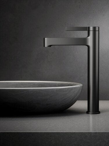 Изображение товара Смеситель для раковины высокий ESKO Sochi SC25GM цвет "Gun Metal", латунный для накладной раковины