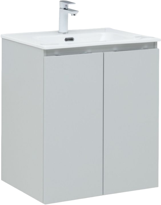 Тумба под раковину Aquanet Алвита 60 подвесная серая