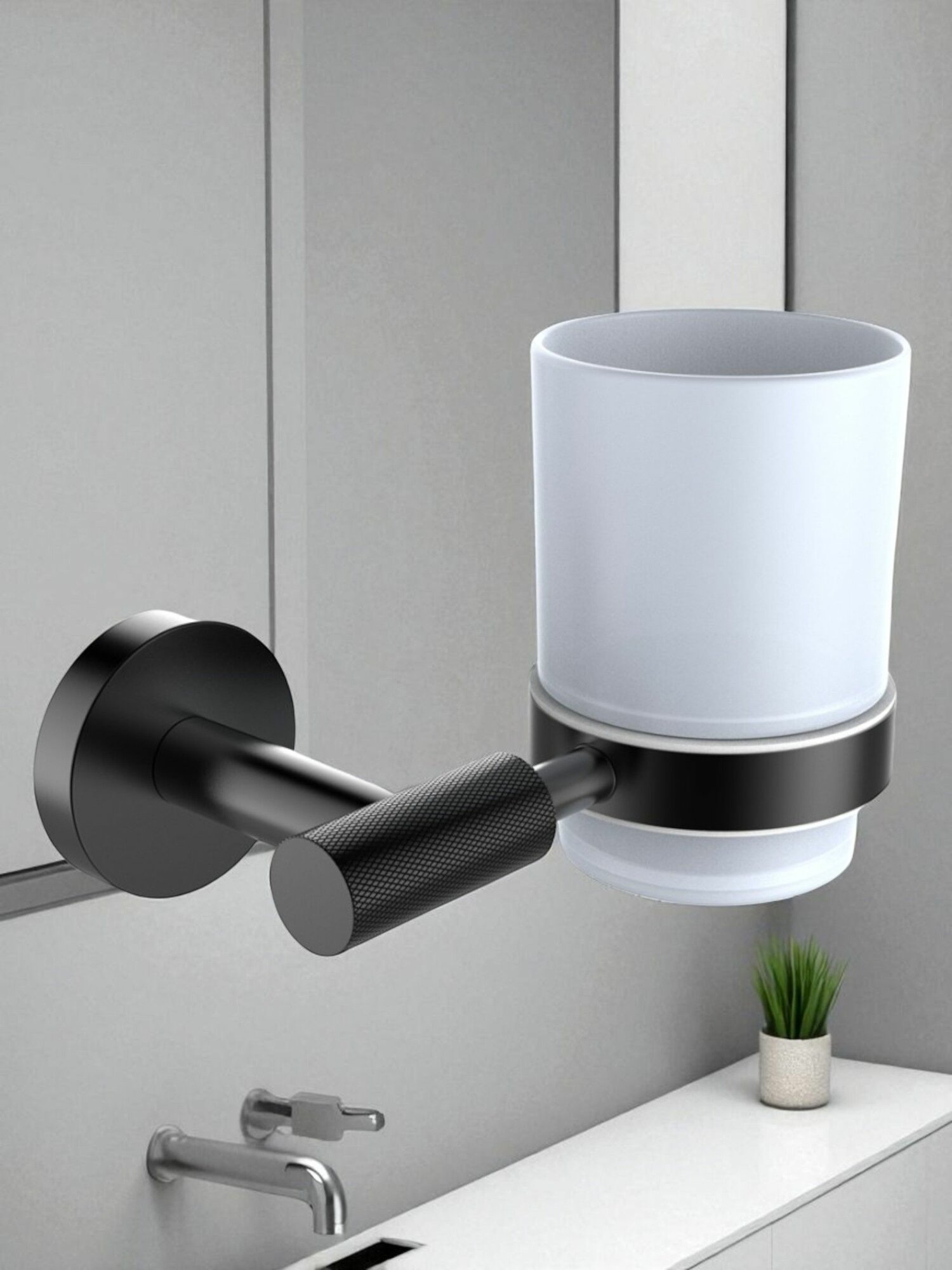 Стакан настенный стеклянный VIEIR V5505-C