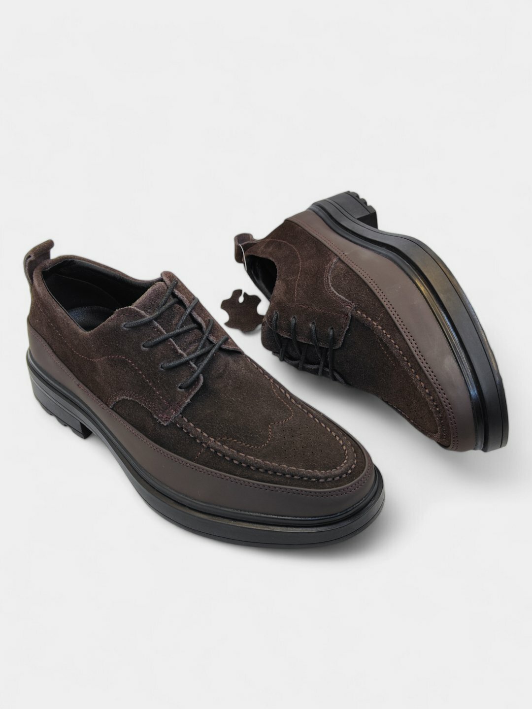 Лоферы  мужские туфли, замшевые туфли, классические туфли, повседневная обувь, мужская обувь, туфли из натуральной замши, туфли без меха, демисезонная обувь, туфли на толстой подошве, комфортные туфли, офисная обувь, стильные туфли, туфли с шнурками, туфли на каблуке, туфли для мужчин, обувь из замши, туфли на каждый день, размер 39 40 41 42 43 44, темно-синий — фото 1