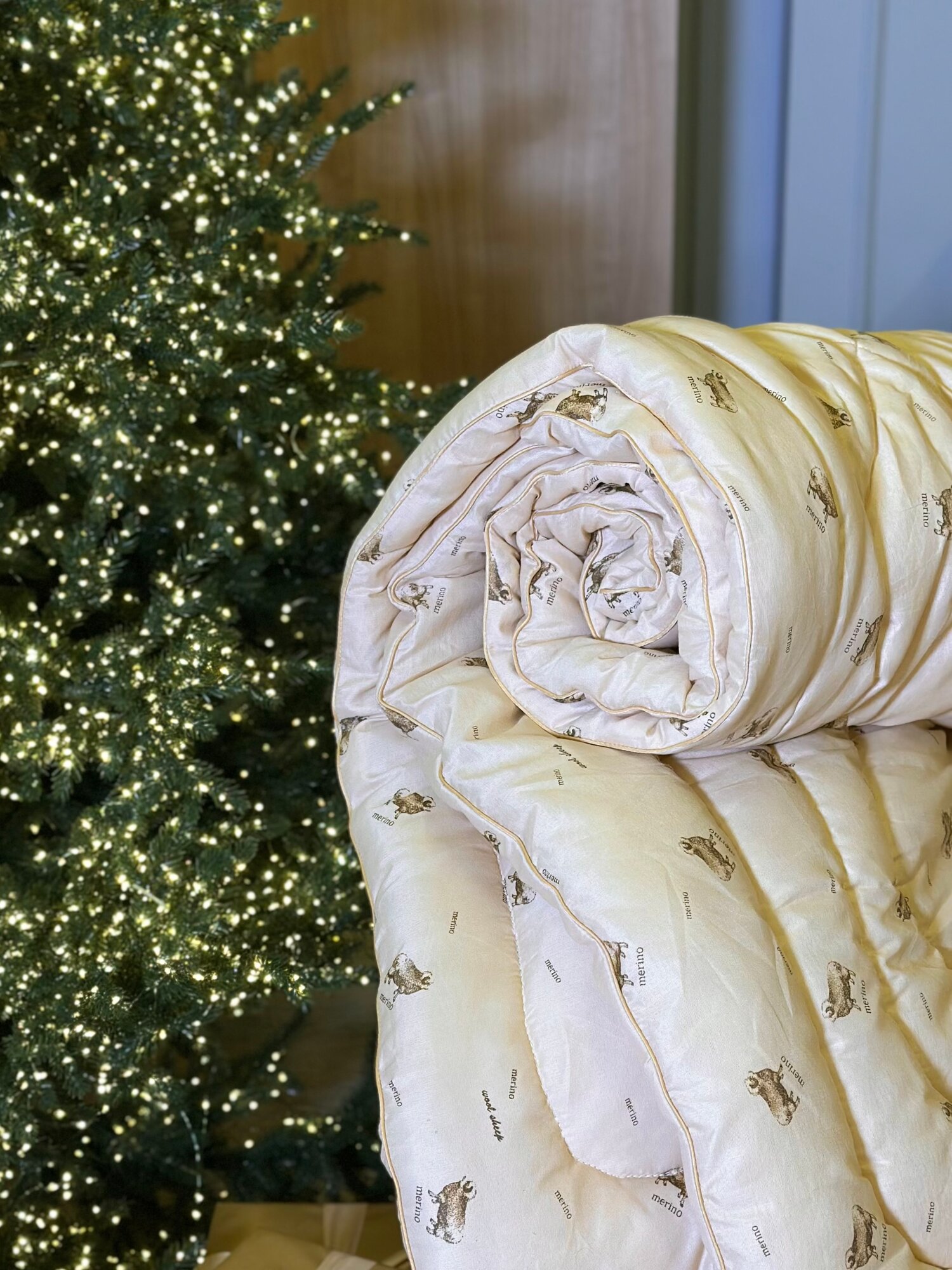 Одеяло Соната овечья шерсть всесезонное 172х205 см цвет бежевый