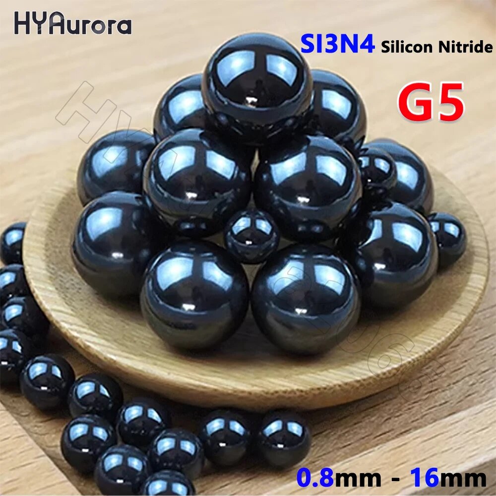 Класс G5 Si3N4 Керамические шарики из нитрида кремния Диаметр 08 1 12 1588 1984 2 2381 25 2778 От 3 мм до 16 мм Стойкость до 1200 ℃ 5mm-10pcs