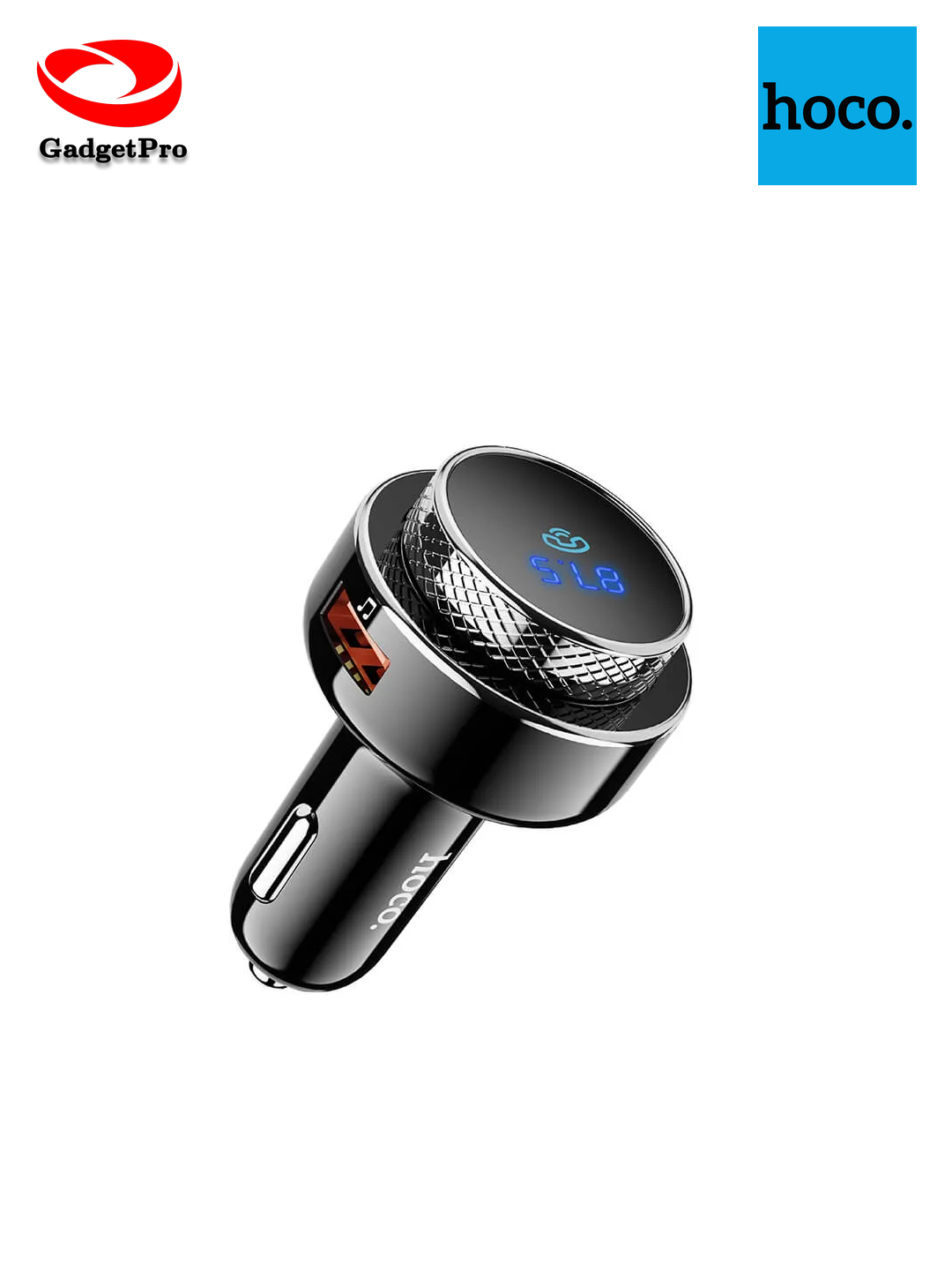 Автомобильное зарядное Hoco DGC16 с FM-трансмиттером: USB, Bluetooth, быстрая зарядка, для телефона и авто.